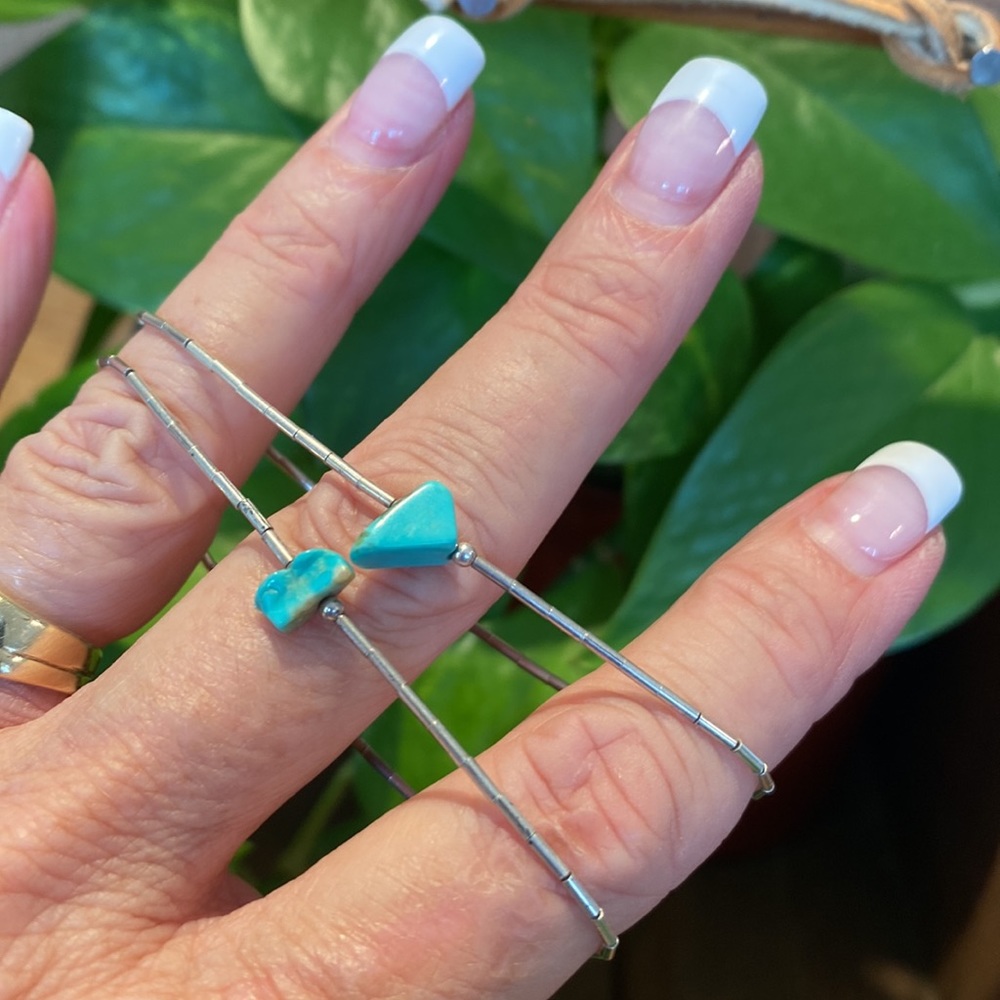 🌞🤠🌵 GENUINE STERLING SILVER & TURQUOISE BRACELET ‼️ - Picture 2 of 4